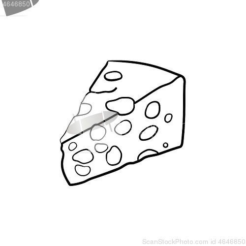 Image of Portion of cheese hand drawn sketch icon.