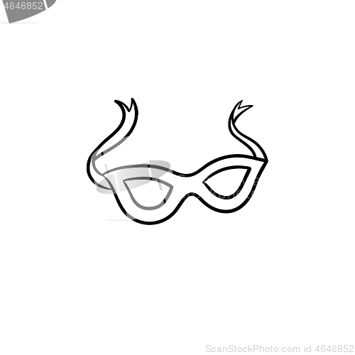 Image of Carnival mask hand drawn sketch icon.