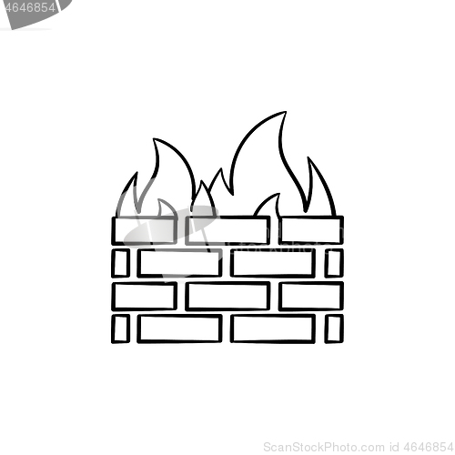 Image of Firewall hand drawn sketch icon.