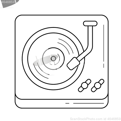 Image of Turntable phonograph line icon.