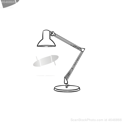 Image of Table lamp hand drawn sketch icon.