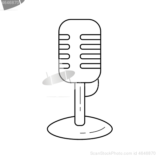 Image of Vintage microphone line icon.