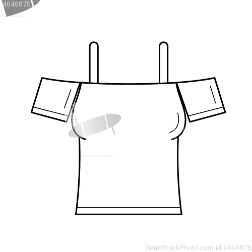 Image of Sleeveless blouse vector line icon.