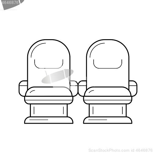 Image of Theater seats line icon.