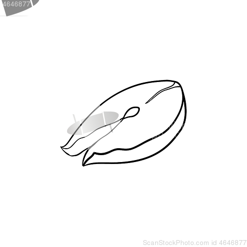 Image of Fish steak hand drawn sketch icon.