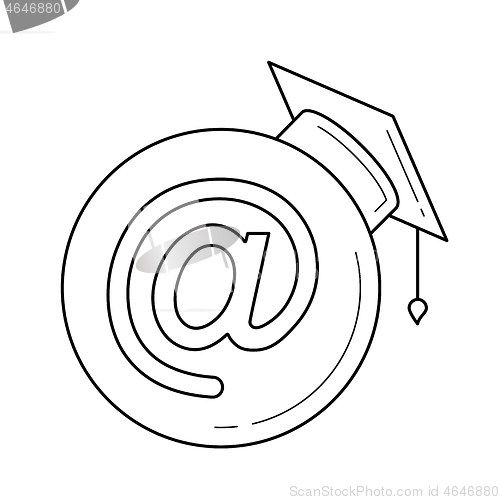 Image of Online learning vector line icon.