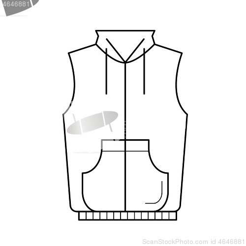 Image of Vest jacket vector line icon.