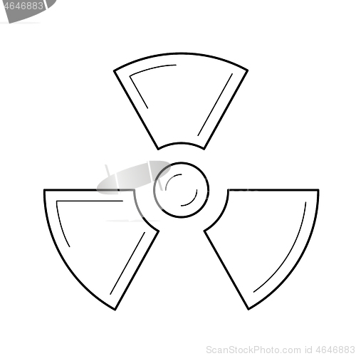 Image of Radioactive sign vector line icon.