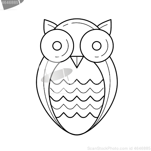 Image of Wisdom owl vector line icon.