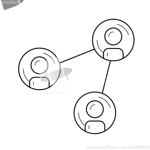 Image of Community networking line icon.