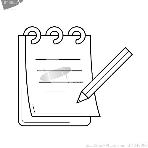 Image of Paperwork line icon.