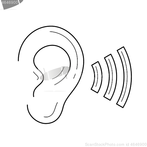 Image of Hearing line icon.