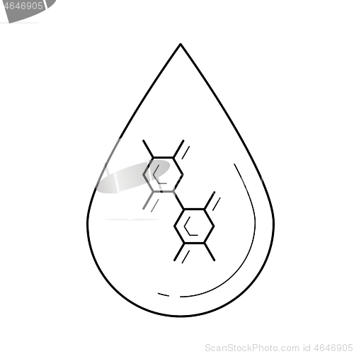 Image of Lubricant drop vector line icon.