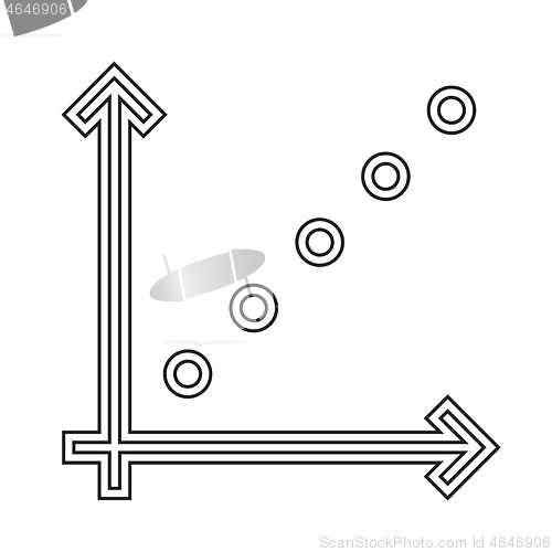 Image of Business graph pointing up vector line icon.