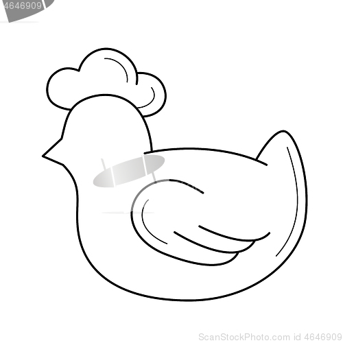Image of Chicken vector line icon.