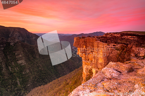 Image of Red sunset over Kanangra Walls