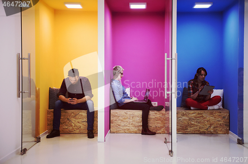 Image of group of business people in creative working  space