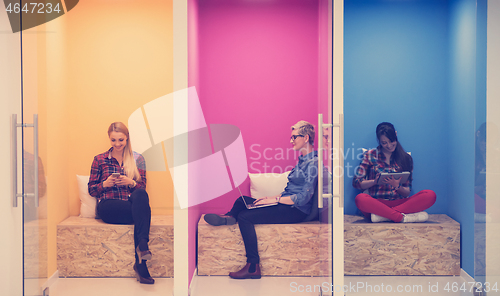 Image of group of business people in creative working  space