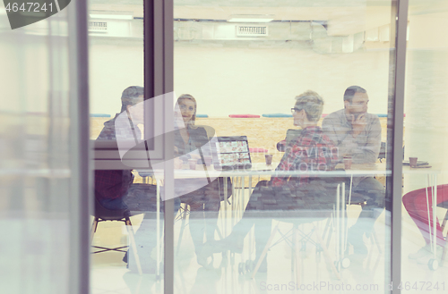 Image of startup business team on meeting at modern office