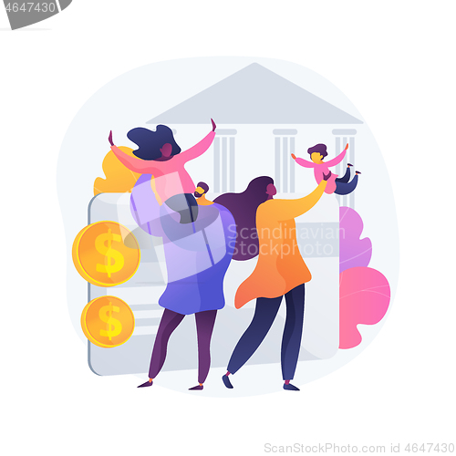 Image of Dependant family member abstract concept vector illustration.