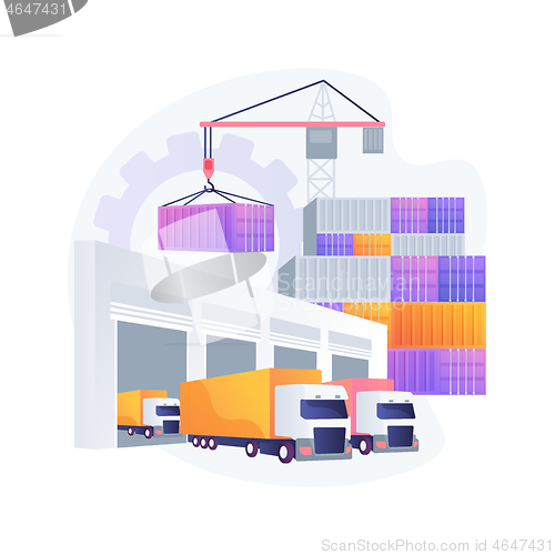 Image of Logistics hub abstract concept vector illustration.