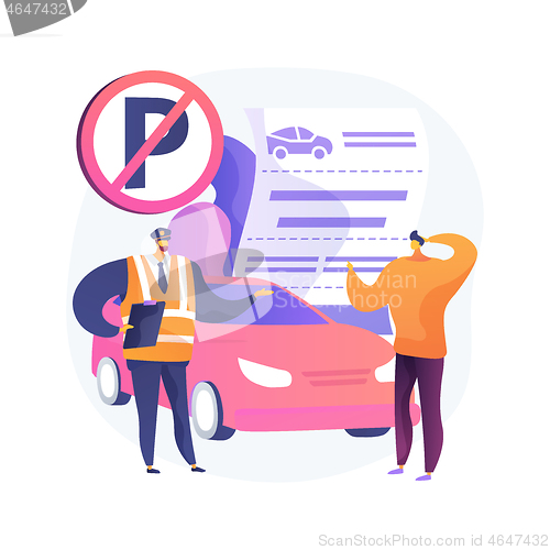 Image of Parking fines abstract concept vector illustration.