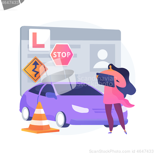 Image of Driving lessons abstract concept vector illustration.