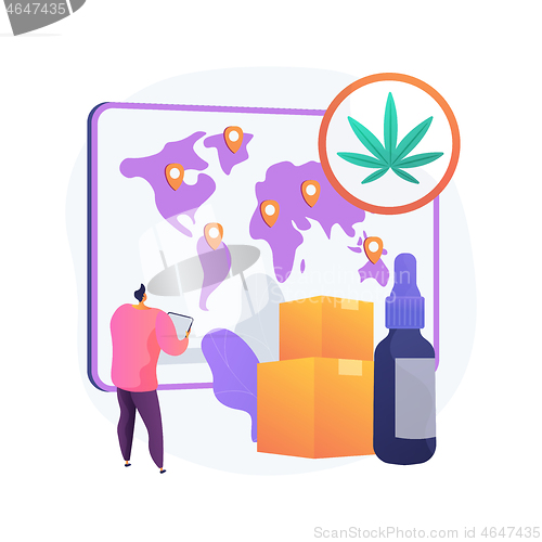 Image of Distribution of hemp products abstract concept vector illustration.