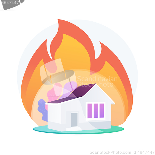 Image of Fire insurance abstract concept vector illustration.