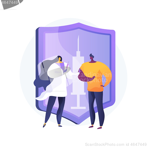 Image of Vaccination of adults abstract concept vector illustration.