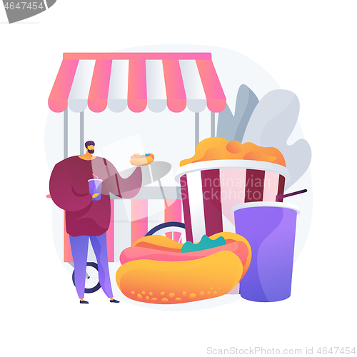 Image of Street food abstract concept vector illustration.