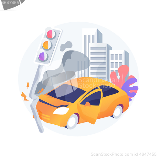 Image of Traffic accident abstract concept vector illustration.