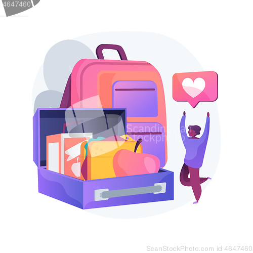 Image of Kids lunch box abstract concept vector illustration.