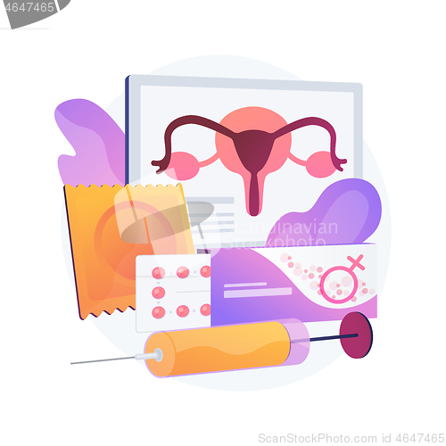 Image of Female contraceptives abstract concept vector illustration.