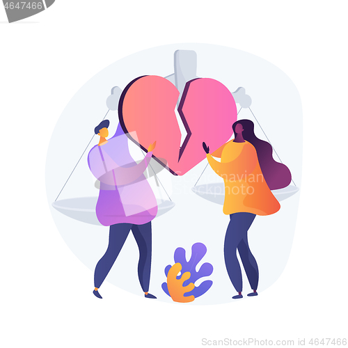 Image of Divorce abstract concept vector illustration.