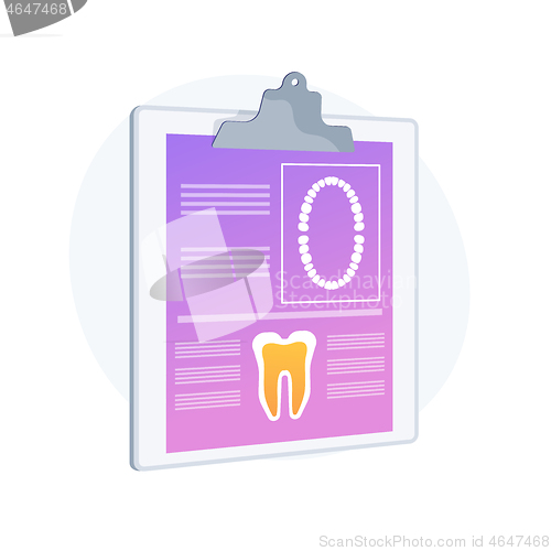 Image of Dental patient card abstract concept vector illustration.