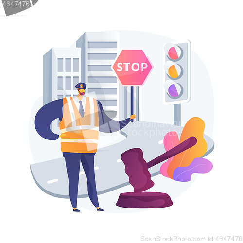 Image of Traffic laws abstract concept vector illustration.