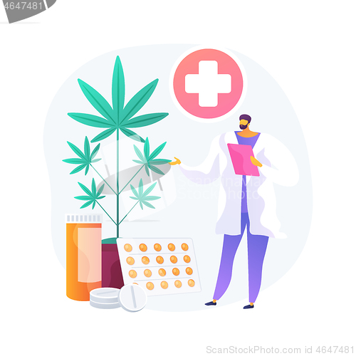 Image of Medical marijuana abstract concept vector illustration.