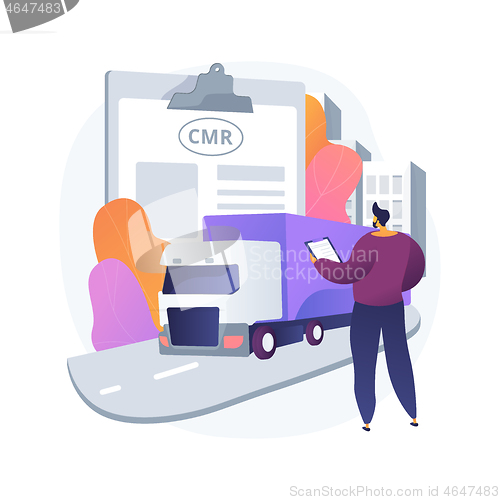 Image of Road transport documents abstract concept vector illustration.