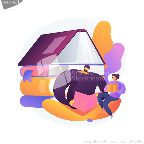 Image of Dads contribution to childrens education abstract concept vector illustration.