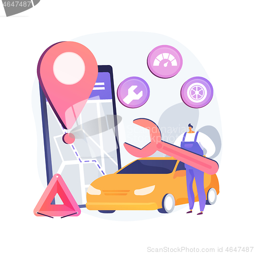 Image of Roadside service abstract concept vector illustration.