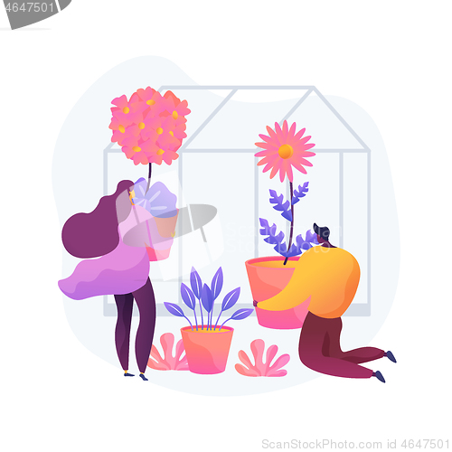 Image of Seasonal planters abstract concept vector illustration.