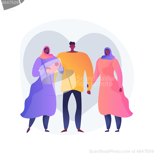 Image of Polygamy abstract concept vector illustration.