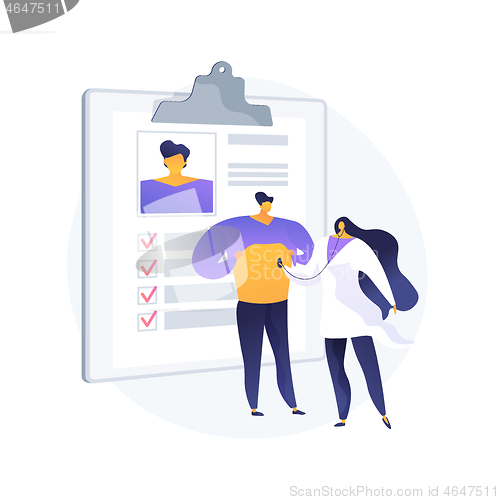 Image of Head to toe physical examination abstract concept vector illustration.