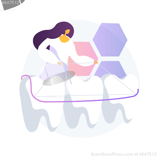 Image of Dental tooth plate abstract concept vector illustration.