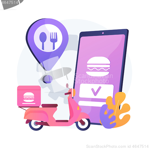 Image of Food delivery service abstract concept vector illustration.