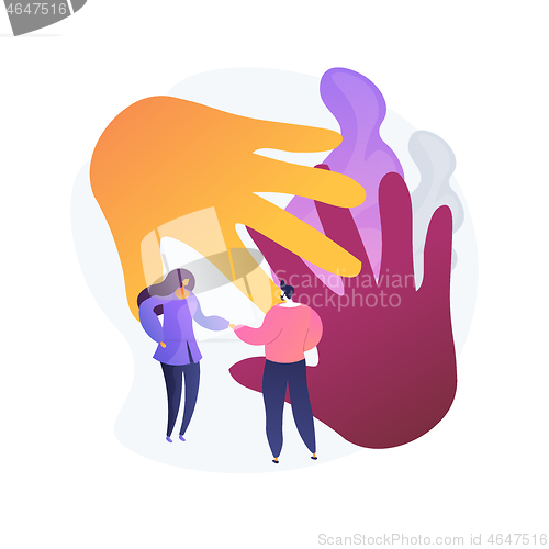 Image of Integration of migrants abstract concept vector illustration.