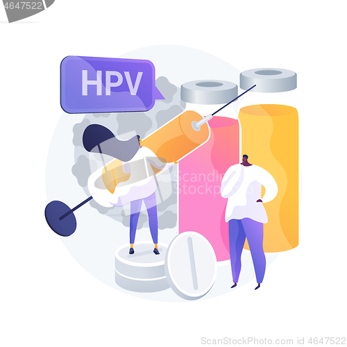 Image of Human papillomavirus treatment abstract concept vector illustration.