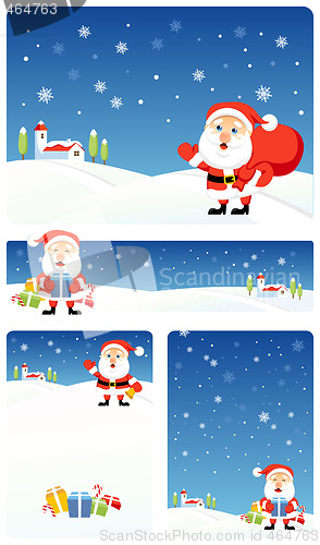 Image of Christmas backgrounds set | Santa