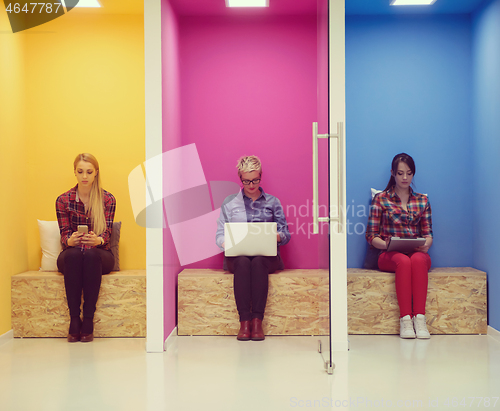 Image of group of business people in creative working  space